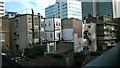 Croydon: backs of buildings on the High Street, from Wandle Road car park