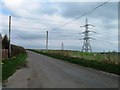 Country road, Electricity transmission lines