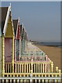 TM0212 : Beach huts viewed at West Mersea by Neil Theasby