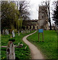 SP0228 : Churchyard path to St Peter's Parish Church, Winchcombe by Jaggery