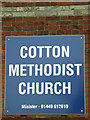 TM0667 : Cotton Methodist Church sign by Geographer