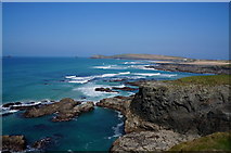 SW8574 : Looking north from Treyarnon Bay, Cornwall by Ian S