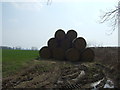 Bales and farmland near Kirkley West Farm