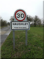 Haughley Village Name sign On Bacton Road