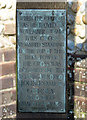 Plaque on the memorial in All Saints churchyard