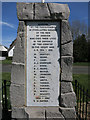 War memorial names, Henham