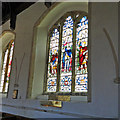 TF9441 : War Memorial three-light window Warham All Saints by Adrian S Pye