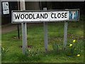 TM0259 : Woodland Close sign by Geographer