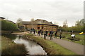 View of the entrance of the London Wetlands Centre from inside the Centre #2