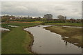 View of Charing Cross Hospital and Parsons and Golding Houses from the Peacock Tower in the London Wetlands Centre