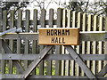 TM2172 : Horham Hall sign by Geographer