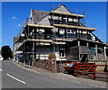 Ivy Bush Inn under scaffolding, Llandybie