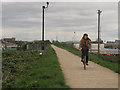 TQ4578 : Cyclist on the Ridgeway by Stephen Craven