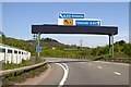 SO8717 : Gantry over M5 slip road to A417 at junction 11a by David Smith
