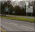 Traffic signal and speed cameras sign on the northern approach to Newport