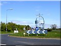 SO5947 : Sculpture and weather vane on Burley Gate roundabout by David Smith