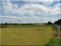 NS8683 : Stenhousemuir cricket ground by Robert Murray