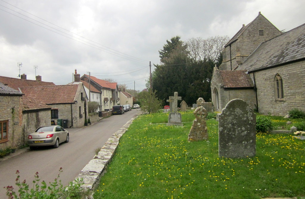 Street and church, Stawell © Derek Harper :: Geograph Britain and Ireland