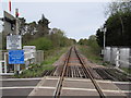 Heart of Wales Line towards Llandybie station from Brynmarlais Crossing, Llandybie