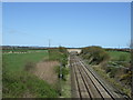 NU2201 : Railway heading north near Acklington Railway Station by JThomas