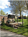 Heveningham Village Pump & footpath sign