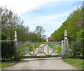 Gated private road to Hilborough House