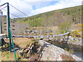 NH3355 : Suspension footbridge over the River Meig by Oliver Dixon