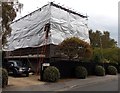 SZ3394 : Westfield Road house under sheeting and scaffolding, Lymington  by Jaggery