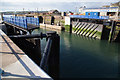 The new lock gates at Milford Fish Dock