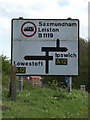 TM3763 : Roadsign on the B1119 Rendham Road by Geographer