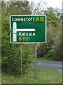 TM3865 : Roadsign on the A12 Saxmundham Bypass by Geographer