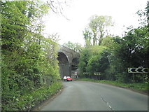SU5650 : Railway bridge on Andover Road, Oakley by David Howard
