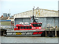 E-on service boat moored at Trinity Quay, South Denes