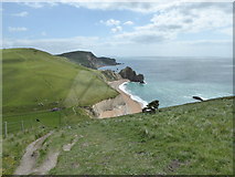 SY8080 : South West Coast path, Scratchy Bottom and Durdle Door by Maurice D Budden