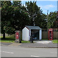 Red and white corner in Whitland