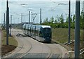 Training tram leaving Clifton Park and Ride