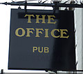 Sign for the Office pub, Warton