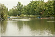 TQ3470 : View along the boating lake in Crystal Palace Park #3 by Robert Lamb