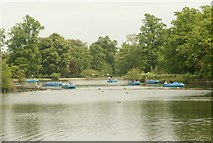 TQ3470 : View along the boating lake in Crystal Palace Park #4 by Robert Lamb