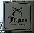 Sign for Turpins Bar & Grill, Twycross