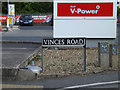 TM1279 : Vinces Road sign by Geographer