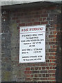 Bridge sign  on the Victoria Road Railway Bridge