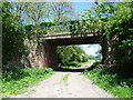 Lane passing over the former Elham Valley Railway at Wingmore