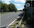 No walkers ahead on the A473 but footpath on the right near Talbot Green