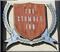 NZ3856 : Sign on the Stumble Inn by JThomas