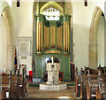 TG3613 : St Mary's church in South Walsham (the church organ) by Evelyn Simak