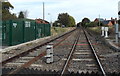 Railway north from Wem railway station and level crossing