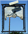 Remains of the sign for the Durham Light Infantryman, Gilesgate