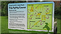 SU4012 : Information board Freemantle Lake Park Dog Agility Course by J W Parker