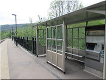 SO1707 : Ebbw Vale Parkway railway station ticket machine and passenger shelter by Jaggery